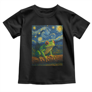 Funny Frog Toddler T Shirt Van Gogh Style Starry Night TS12 Black Print Your Wear