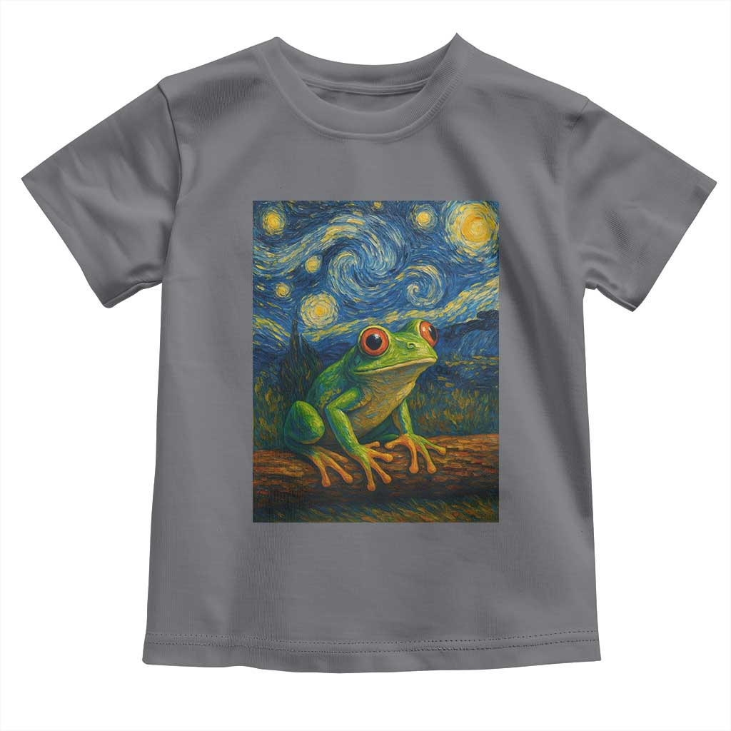 Funny Frog Toddler T Shirt Van Gogh Style Starry Night TS12 Charcoal Print Your Wear