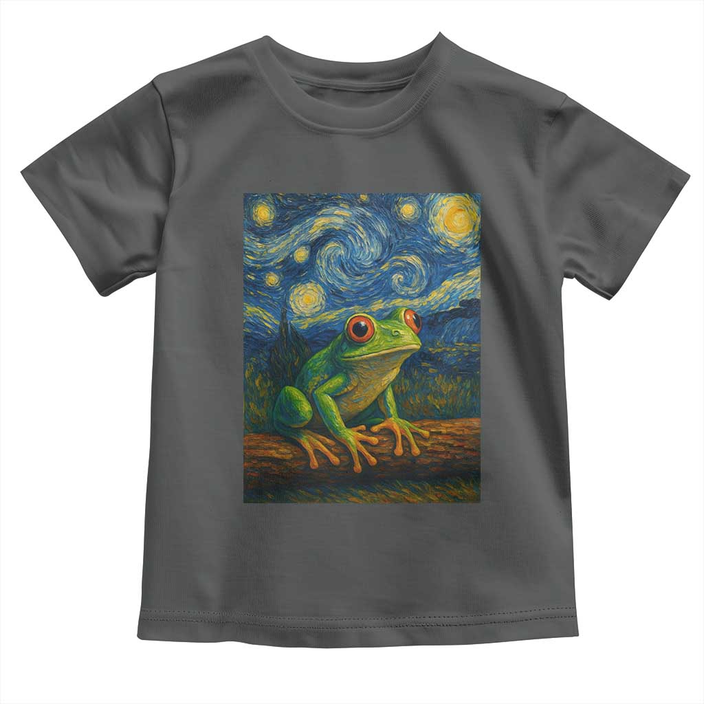 Funny Frog Toddler T Shirt Van Gogh Style Starry Night TS12 Dark Heather Print Your Wear