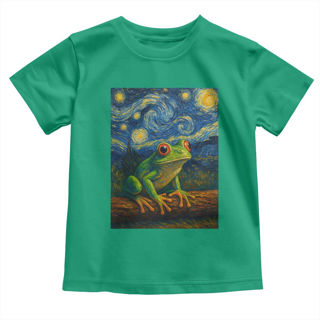 Funny Frog Toddler T Shirt Van Gogh Style Starry Night TS12 Irish Green Print Your Wear