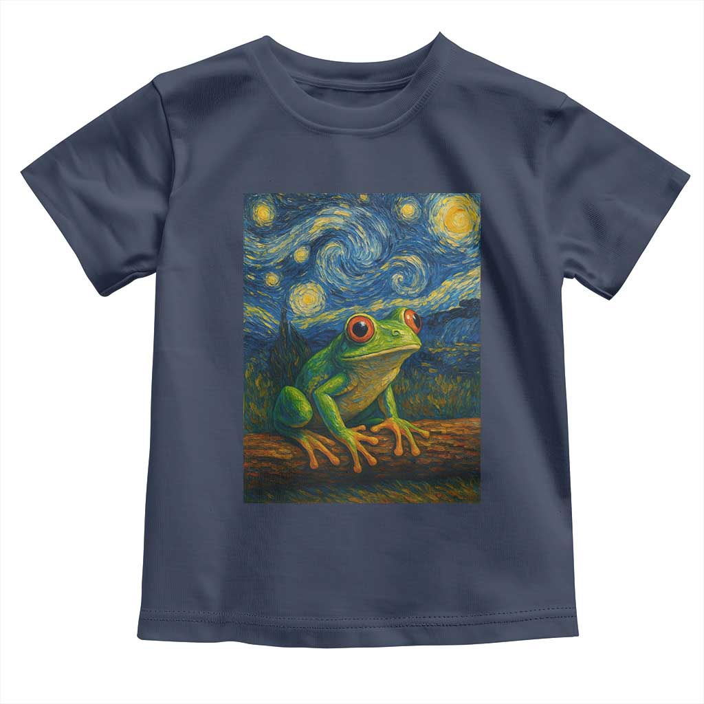 Funny Frog Toddler T Shirt Van Gogh Style Starry Night TS12 Navy Print Your Wear