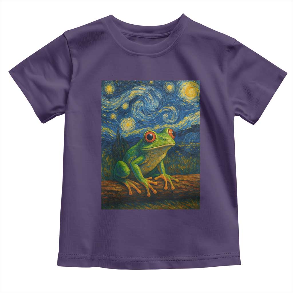 Funny Frog Toddler T Shirt Van Gogh Style Starry Night TS12 Purple Print Your Wear