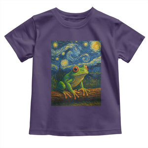 Funny Frog Toddler T Shirt Van Gogh Style Starry Night TS12 Purple Print Your Wear