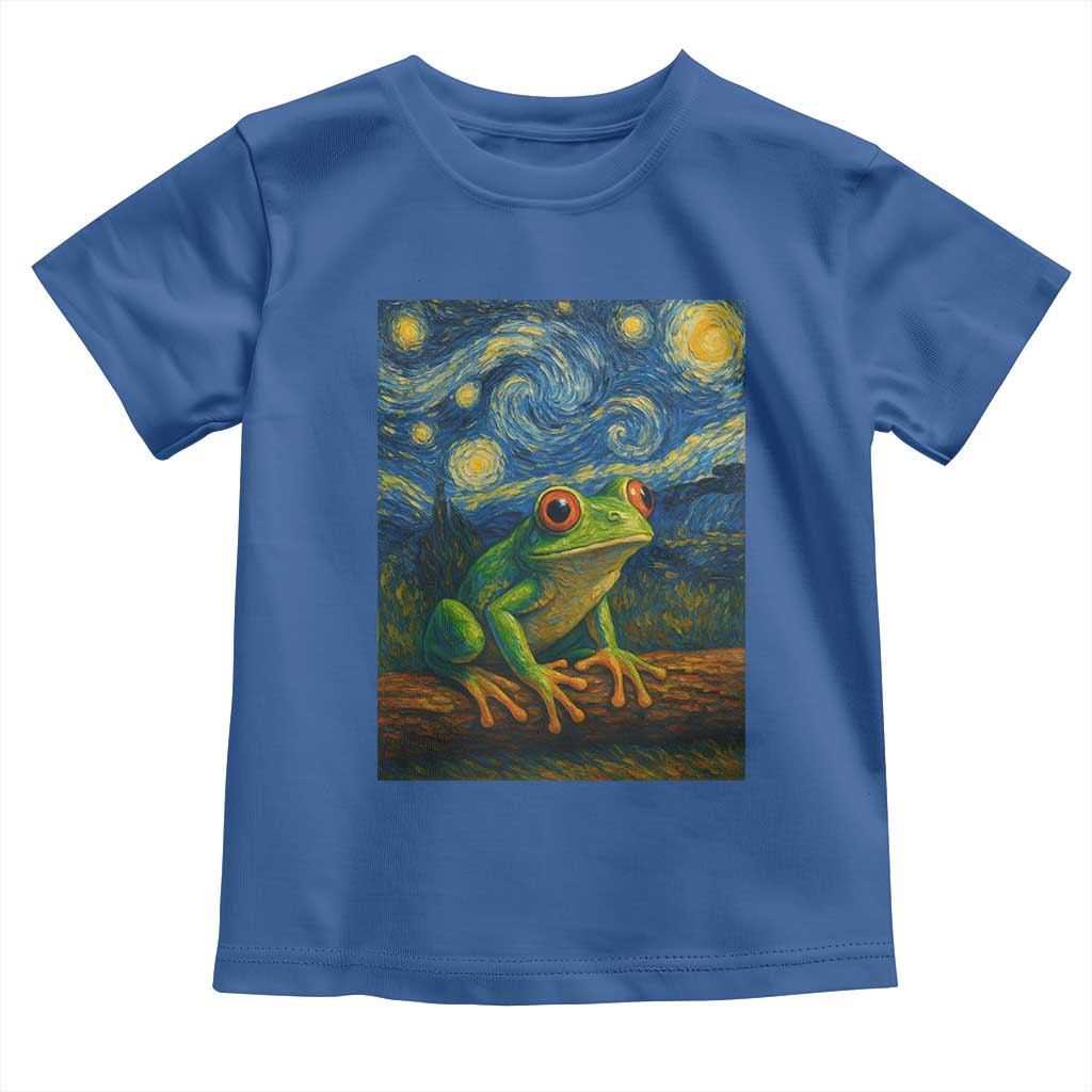 Funny Frog Toddler T Shirt Van Gogh Style Starry Night TS12 Royal Blue Print Your Wear