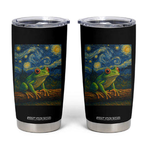 Funny Frog Tumbler Cup Van Gogh Style Starry Night TS12 Black Print Your Wear