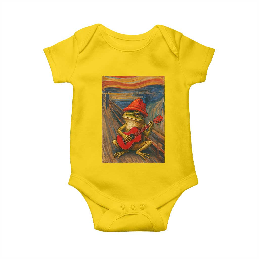 Funny Frog Baby Onesie Playing Guitar Van Gogh Starry Night Art Parody TS12 Daisy Print Your Wear