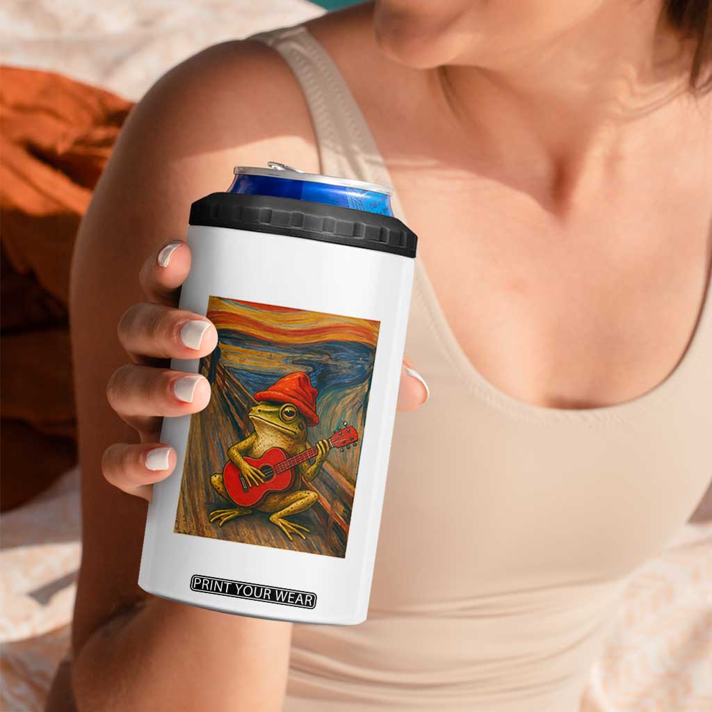 Funny Frog 4 in 1 Can Cooler Tumbler Playing Guitar Van Gogh Starry Night Art Parody TS12 Print Your Wear
