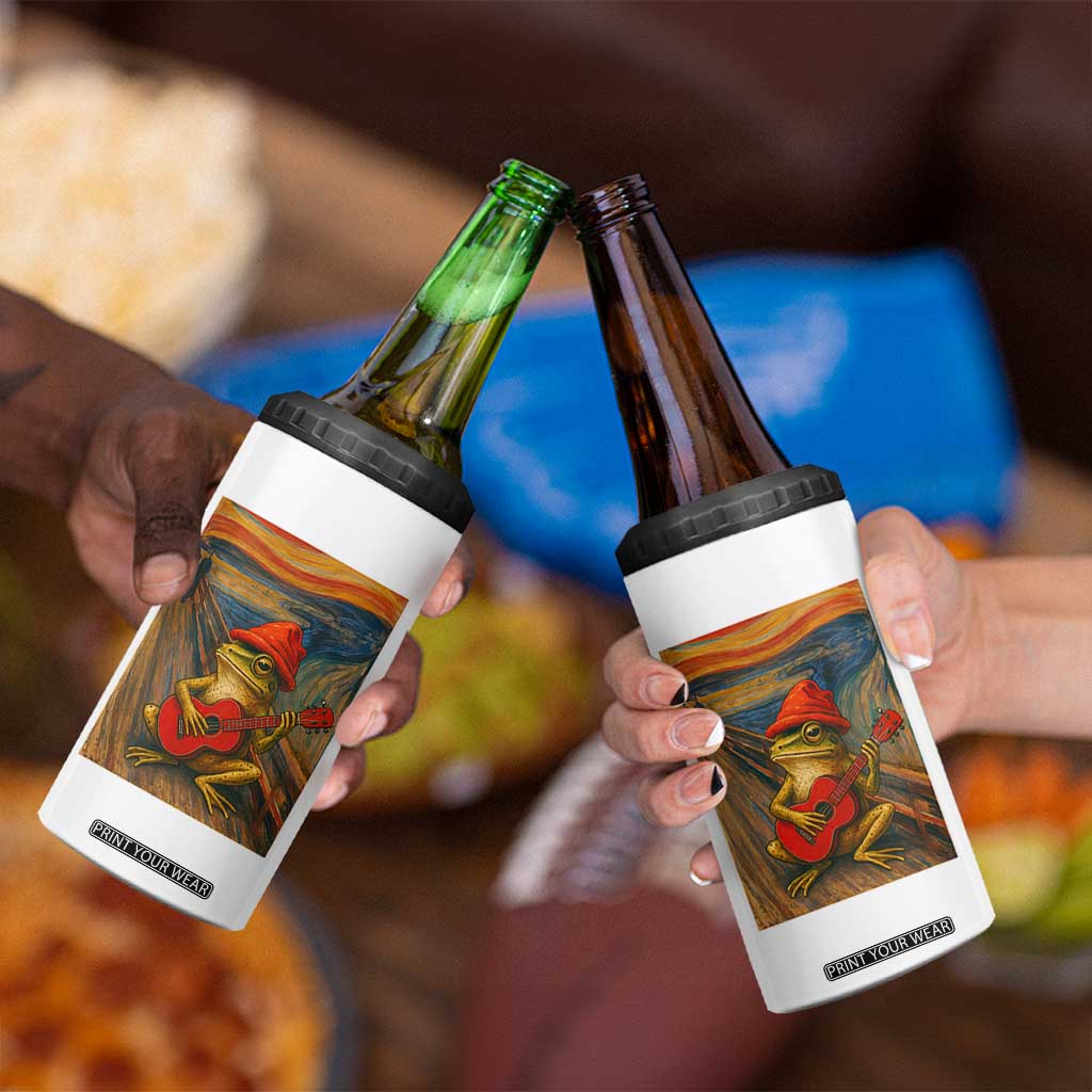 Funny Frog 4 in 1 Can Cooler Tumbler Playing Guitar Van Gogh Starry Night Art Parody TS12 Print Your Wear