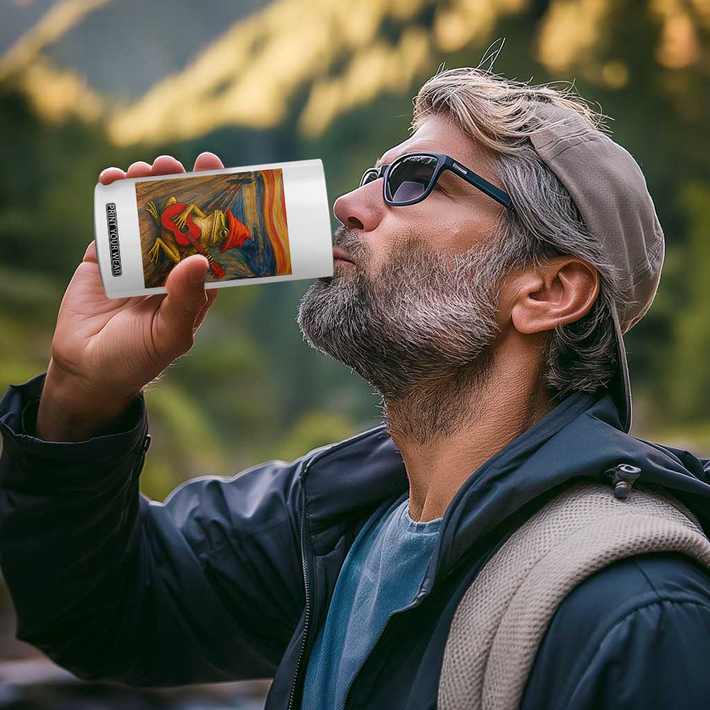 Funny Frog 4 in 1 Can Cooler Tumbler Playing Guitar Van Gogh Starry Night Art Parody TS12 Print Your Wear