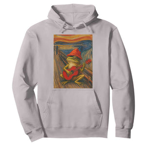 Funny Frog Hoodie Playing Guitar Van Gogh Starry Night Art Parody TS12 Ice Gray Print Your Wear