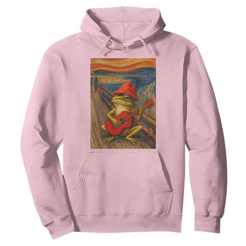 Funny Frog Hoodie Playing Guitar Van Gogh Starry Night Art Parody TS12 Light Pink Print Your Wear