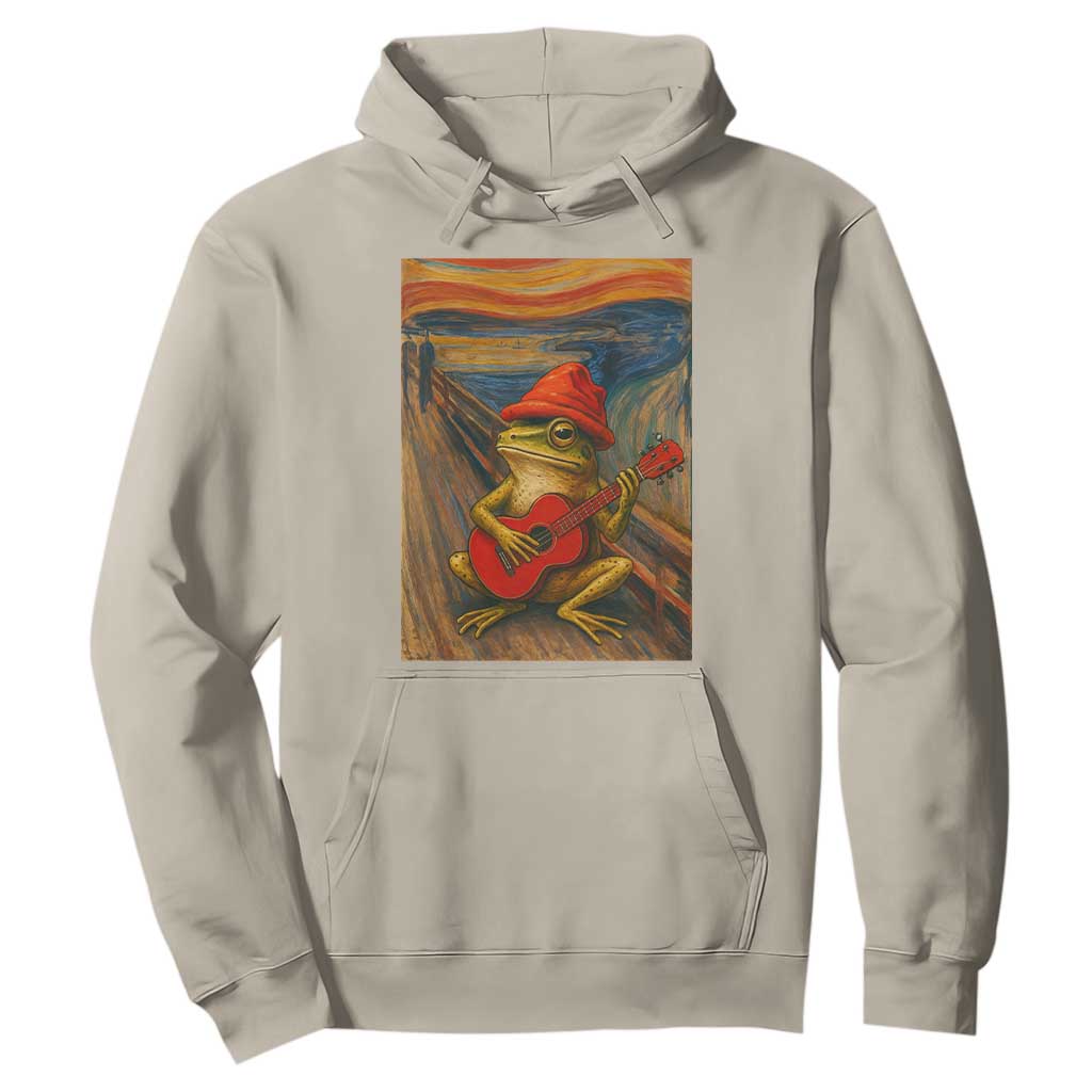 Funny Frog Hoodie Playing Guitar Van Gogh Starry Night Art Parody TS12 Sand Print Your Wear