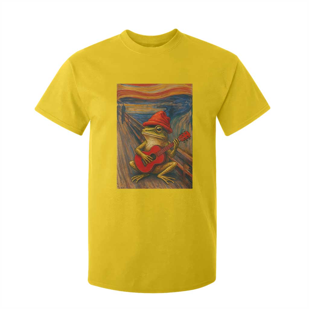Funny Frog T Shirt For Kid Playing Guitar Van Gogh Starry Night Art Parody TS12 Daisy Print Your Wear