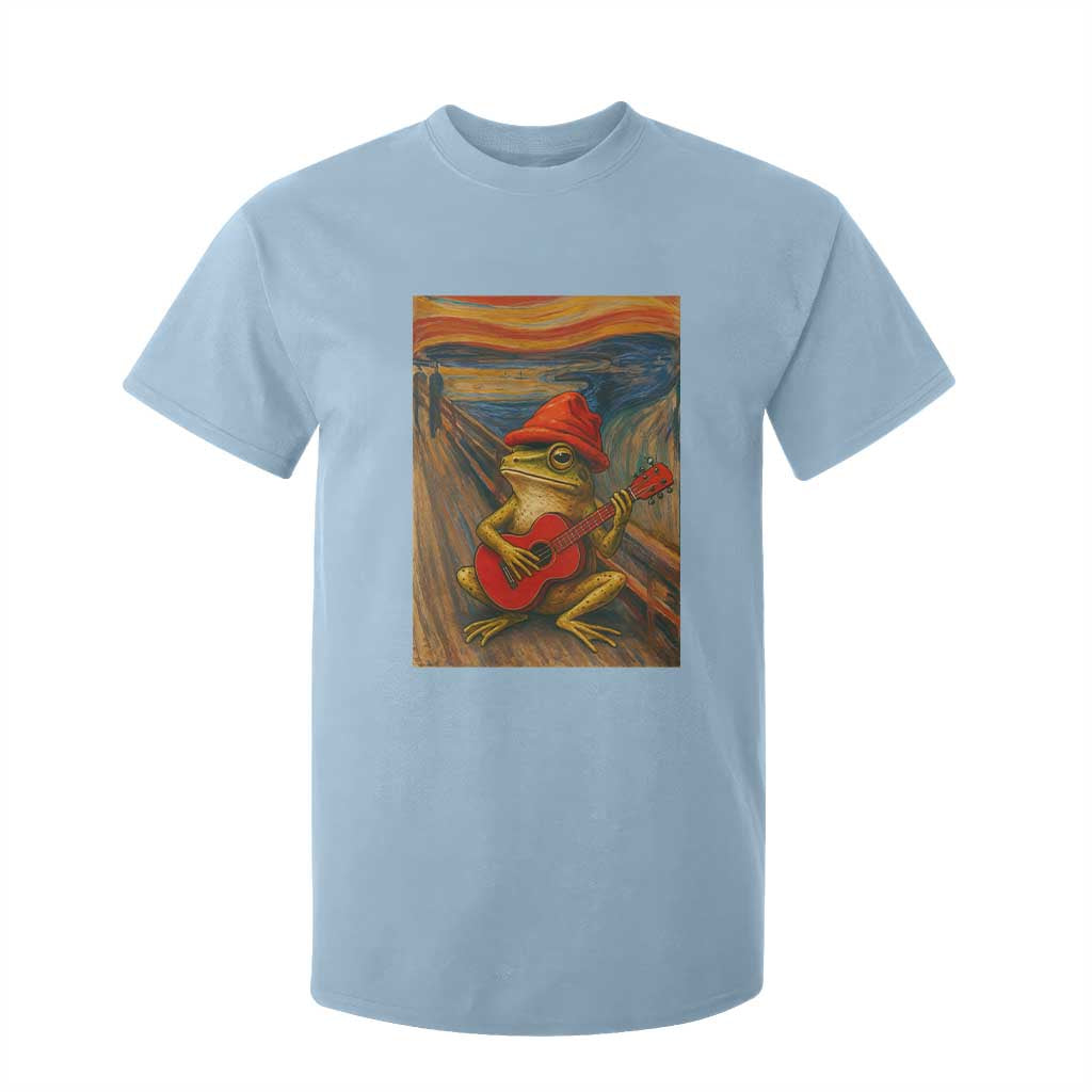 Funny Frog T Shirt For Kid Playing Guitar Van Gogh Starry Night Art Parody TS12 Light Blue Print Your Wear