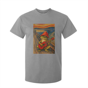 Funny Frog T Shirt For Kid Playing Guitar Van Gogh Starry Night Art Parody TS12 Sport Gray Print Your Wear
