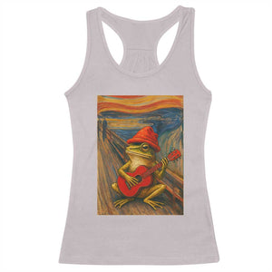Funny Frog Racerback Tank Top Playing Guitar Van Gogh Starry Night Art Parody TS12 Ice Gray Print Your Wear