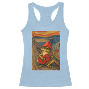Funny Frog Racerback Tank Top Playing Guitar Van Gogh Starry Night Art Parody TS12 Light Blue Print Your Wear