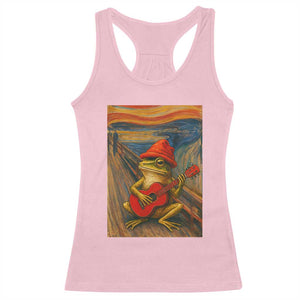 Funny Frog Racerback Tank Top Playing Guitar Van Gogh Starry Night Art Parody TS12 Light Pink Print Your Wear