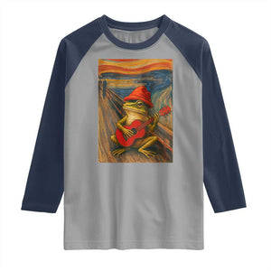 Funny Frog Raglan Shirt Playing Guitar Van Gogh Starry Night Art Parody TS12 Sport Gray Navy Print Your Wear