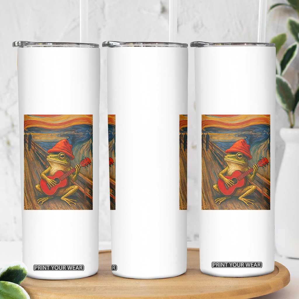 Funny Frog Skinny Tumbler Playing Guitar Van Gogh Starry Night Art Parody TS12 Print Your Wear
