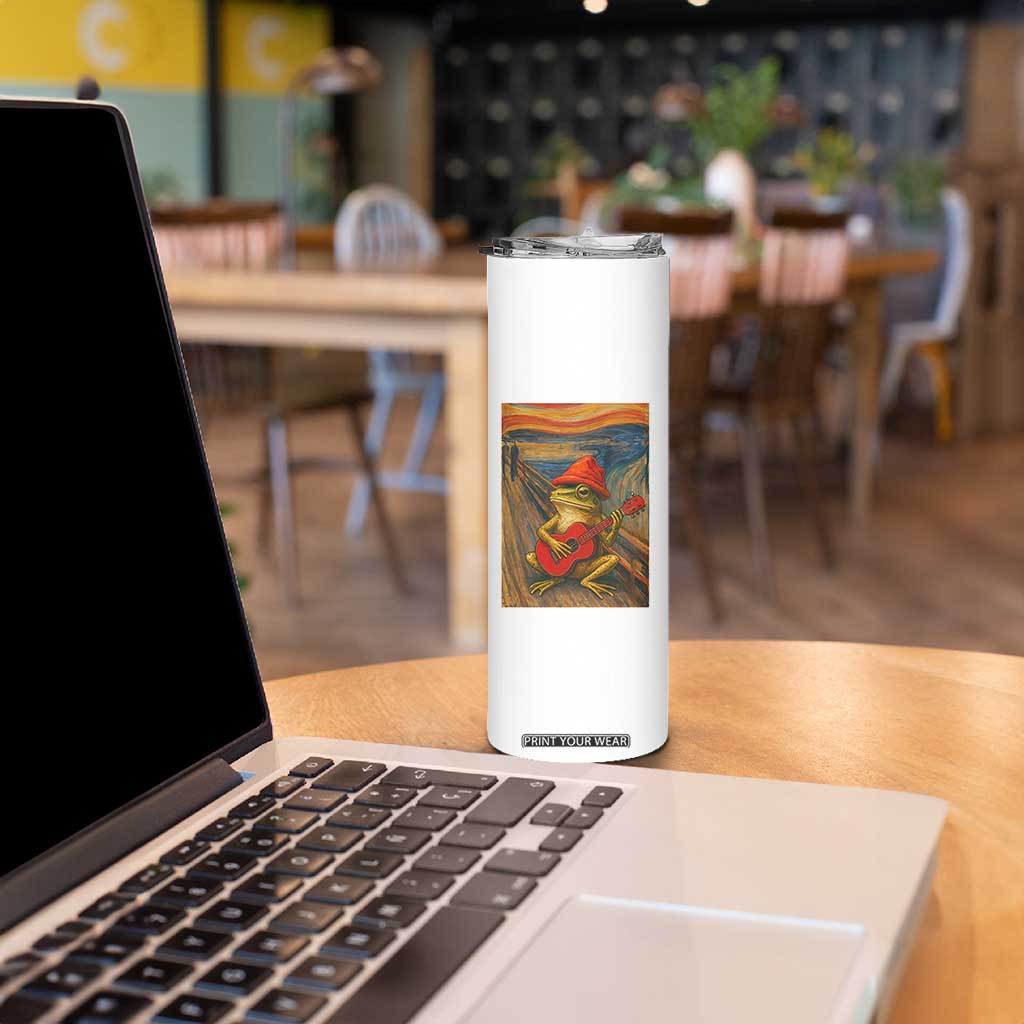Funny Frog Skinny Tumbler Playing Guitar Van Gogh Starry Night Art Parody TS12 Print Your Wear