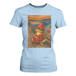 Funny Frog T Shirt For Women Playing Guitar Van Gogh Starry Night Art Parody TS12 Light Blue Print Your Wear