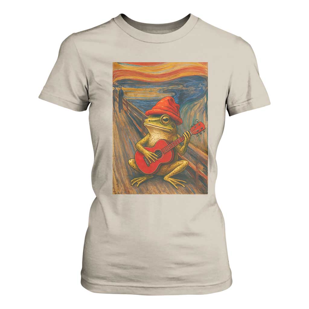 Funny Frog T Shirt For Women Playing Guitar Van Gogh Starry Night Art Parody TS12 Sand Print Your Wear