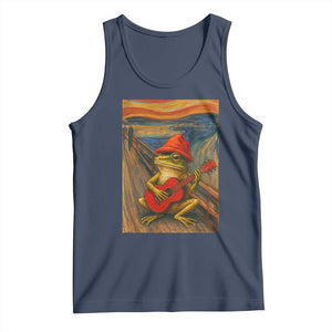 Funny Frog Tank Top Playing Guitar Van Gogh Starry Night Art Parody TS12 Navy Print Your Wear