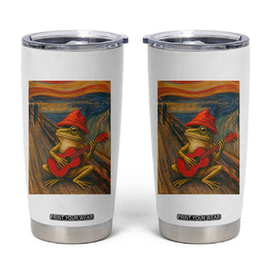 Funny Frog Tumbler Cup Playing Guitar Van Gogh Starry Night Art Parody TS12 White Print Your Wear