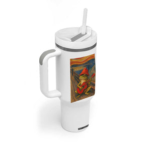 Funny Frog Tumbler With Handle Playing Guitar Van Gogh Starry Night Art Parody TS12 Print Your Wear