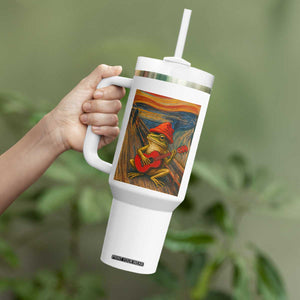 Funny Frog Tumbler With Handle Playing Guitar Van Gogh Starry Night Art Parody TS12 Print Your Wear
