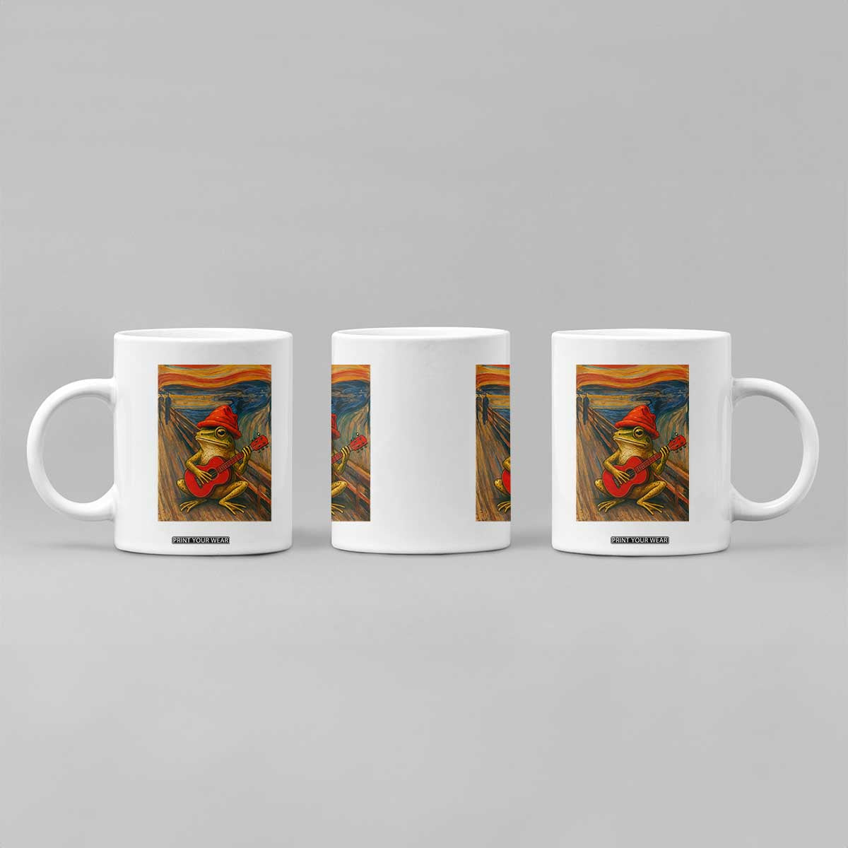 Funny Frog Coffee Mug Playing Guitar Van Gogh Starry Night Art Parody TS12 Print Your Wear