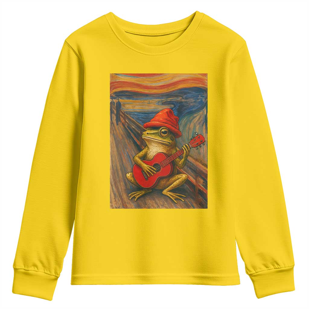 Funny Frog Youth Sweatshirt Playing Guitar Van Gogh Starry Night Art Parody TS12 Daisy Print Your Wear