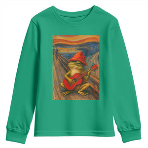 Funny Frog Youth Sweatshirt Playing Guitar Van Gogh Starry Night Art Parody TS12 Irish Green Print Your Wear