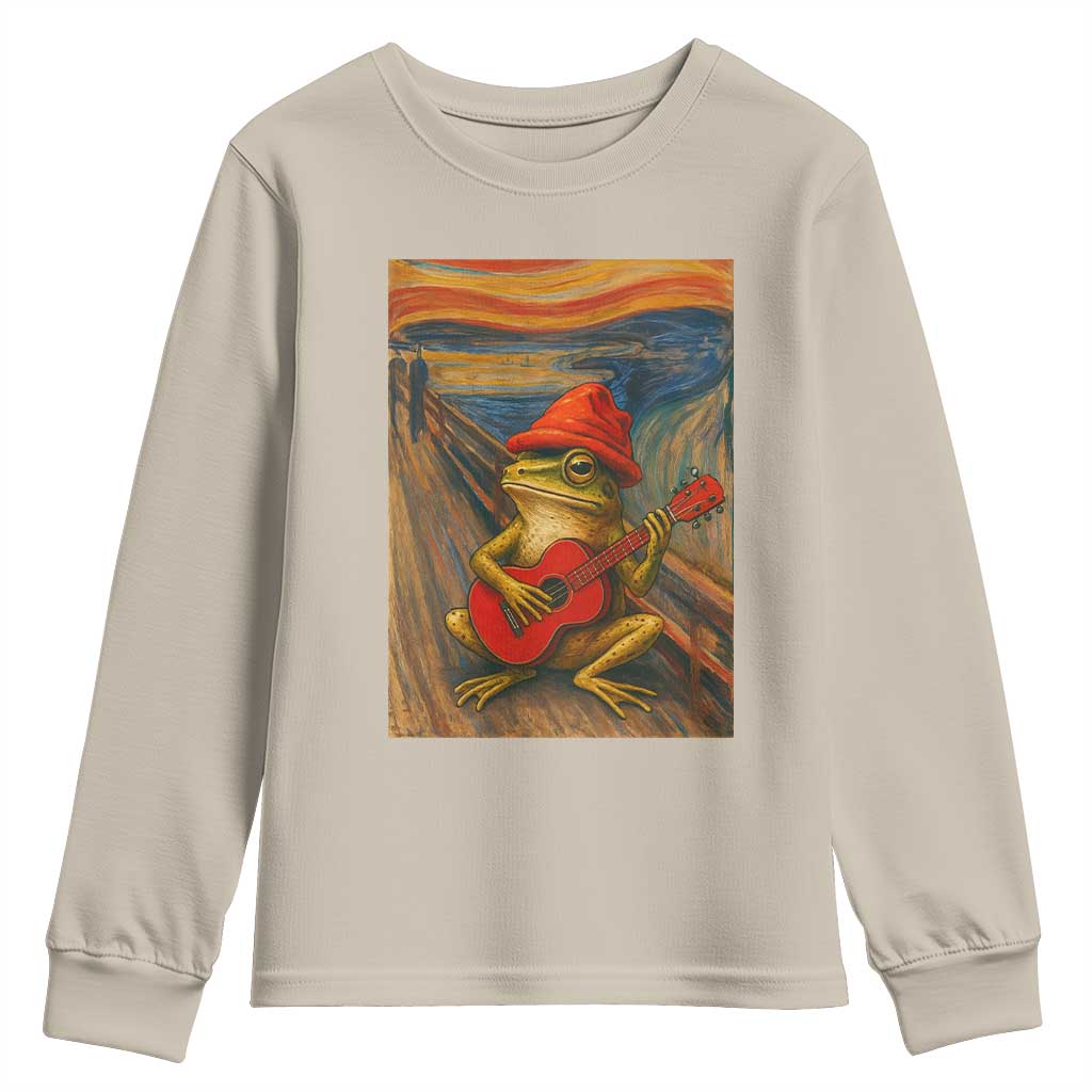Funny Frog Youth Sweatshirt Playing Guitar Van Gogh Starry Night Art Parody TS12 Sand Print Your Wear
