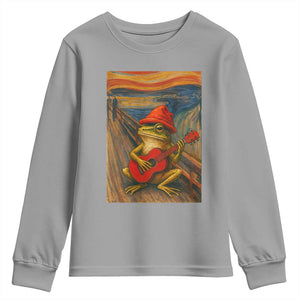 Funny Frog Youth Sweatshirt Playing Guitar Van Gogh Starry Night Art Parody TS12 Sport Gray Print Your Wear