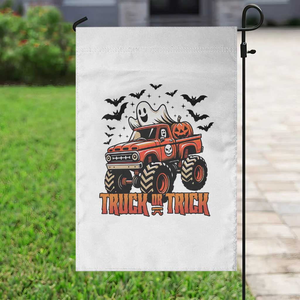 Truck Or Treat Ghost Racing Garden Flag Funny Halloween Monster Truck Lover TS12 Print Your Wear