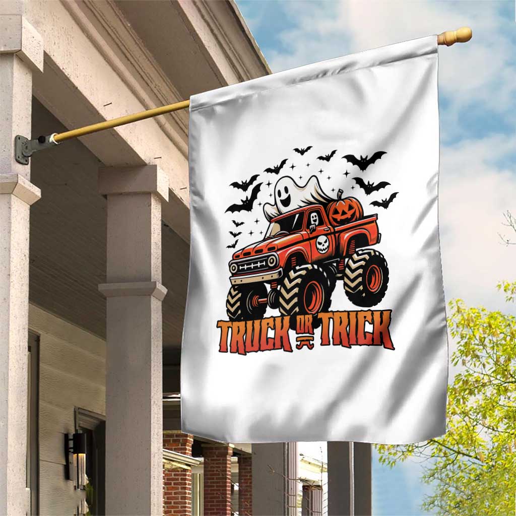 Truck Or Treat Ghost Racing Garden Flag Funny Halloween Monster Truck Lover TS12 Print Your Wear
