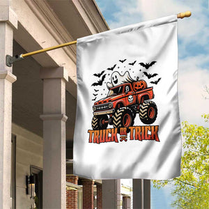 Truck Or Treat Ghost Racing Garden Flag Funny Halloween Monster Truck Lover TS12 Print Your Wear