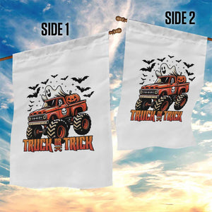 Truck Or Treat Ghost Racing Garden Flag Funny Halloween Monster Truck Lover TS12 Print Your Wear