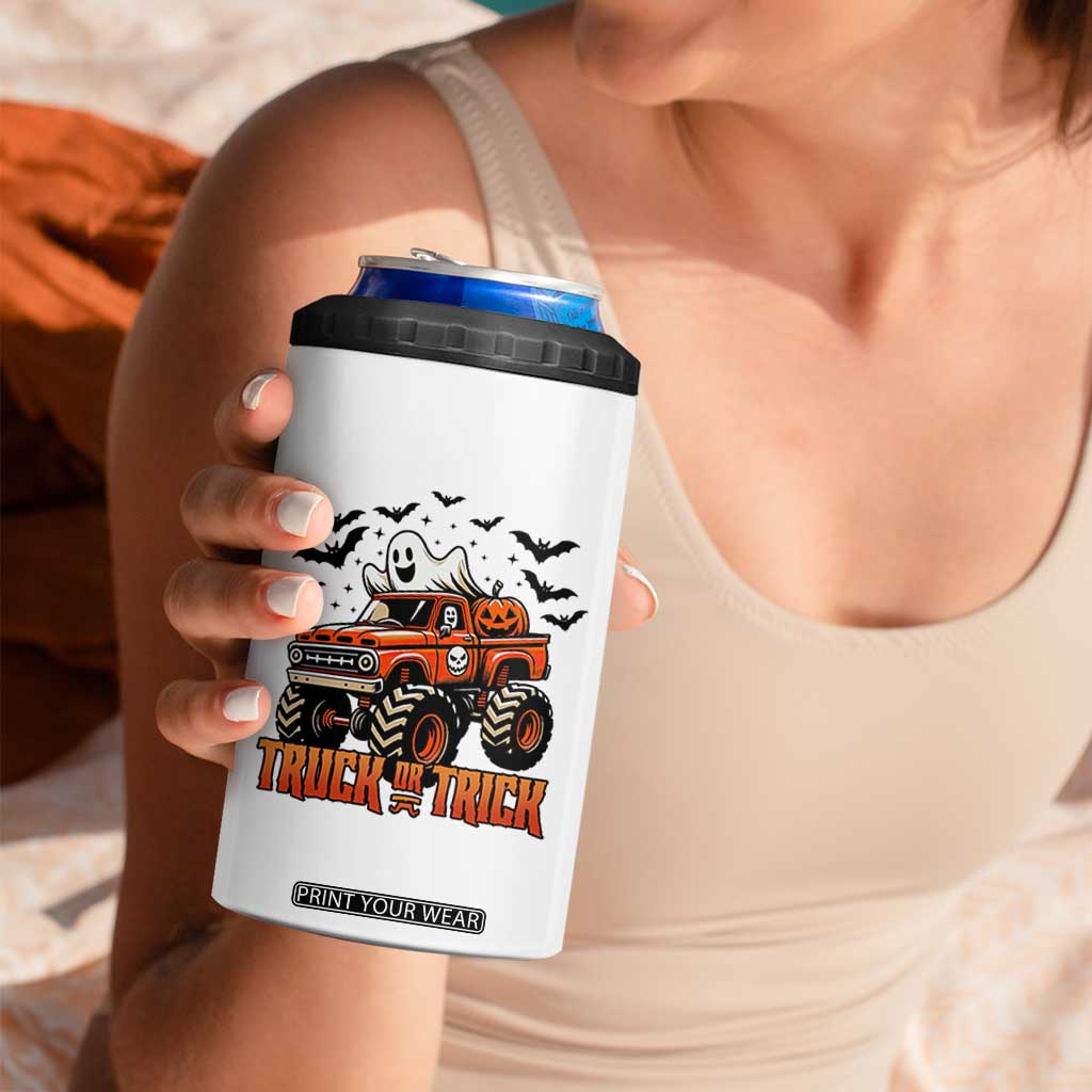 Truck Or Treat Ghost Racing 4 in 1 Can Cooler Tumbler Funny Halloween Monster Truck Lover TS12 Print Your Wear