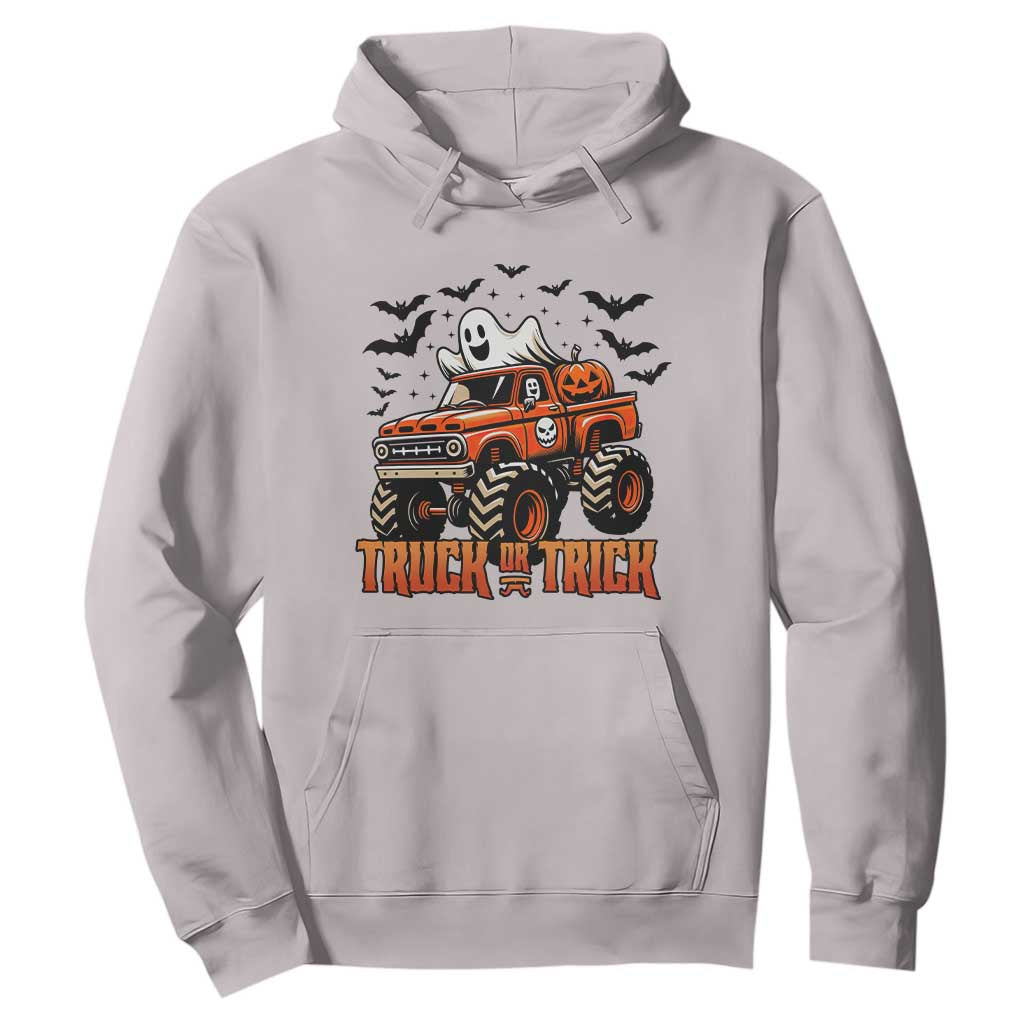 Truck Or Treat Ghost Racing Hoodie Funny Halloween Monster Truck Lover TS12 Ice Gray Print Your Wear