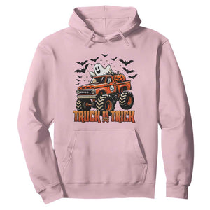 Truck Or Treat Ghost Racing Hoodie Funny Halloween Monster Truck Lover TS12 Light Pink Print Your Wear