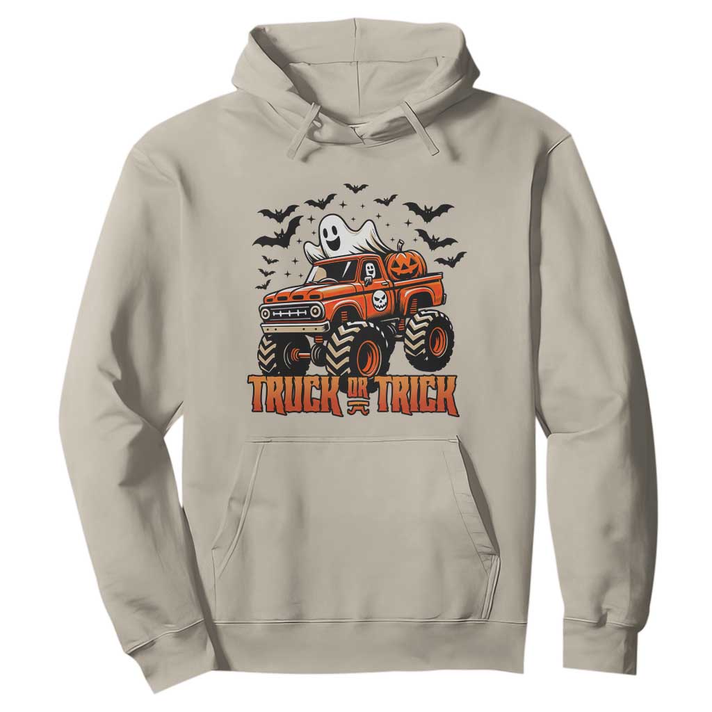 Truck Or Treat Ghost Racing Hoodie Funny Halloween Monster Truck Lover TS12 Sand Print Your Wear