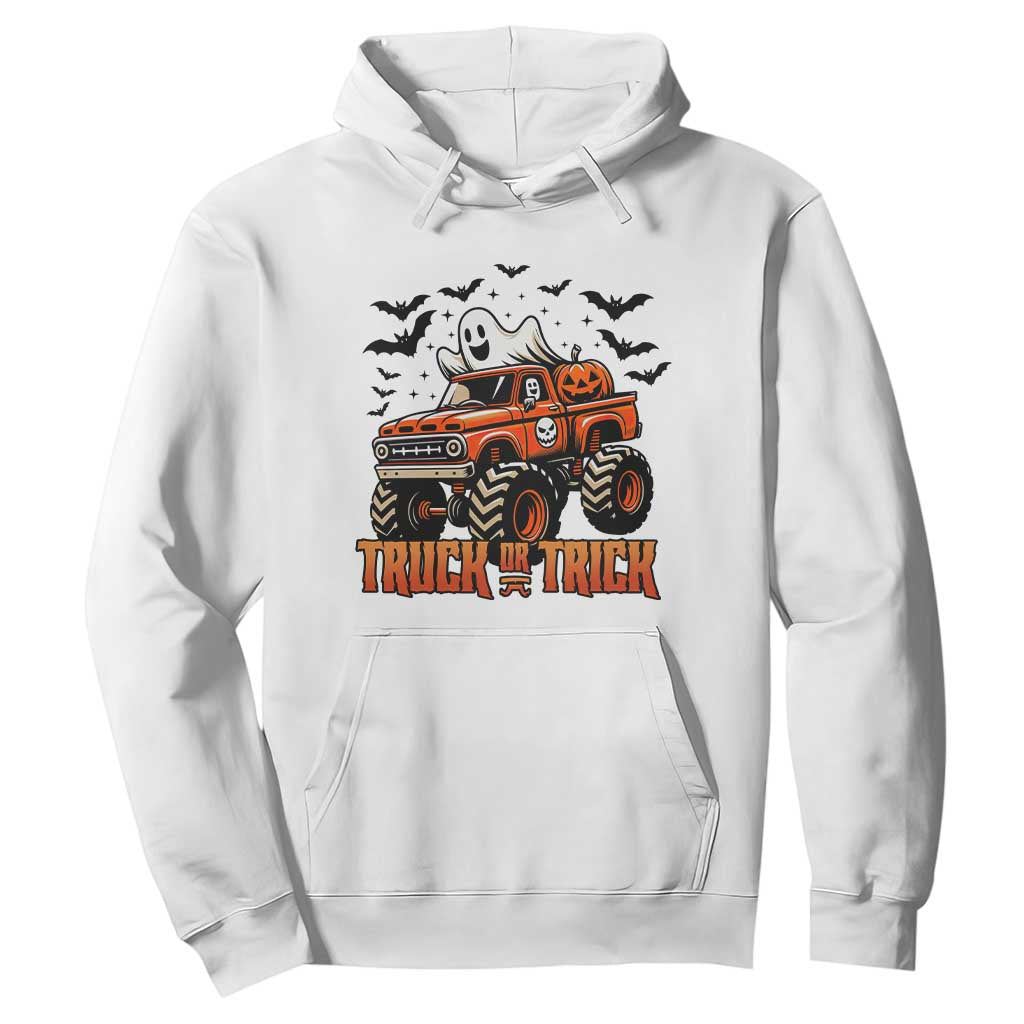 Truck Or Treat Ghost Racing Hoodie Funny Halloween Monster Truck Lover TS12 White Print Your Wear