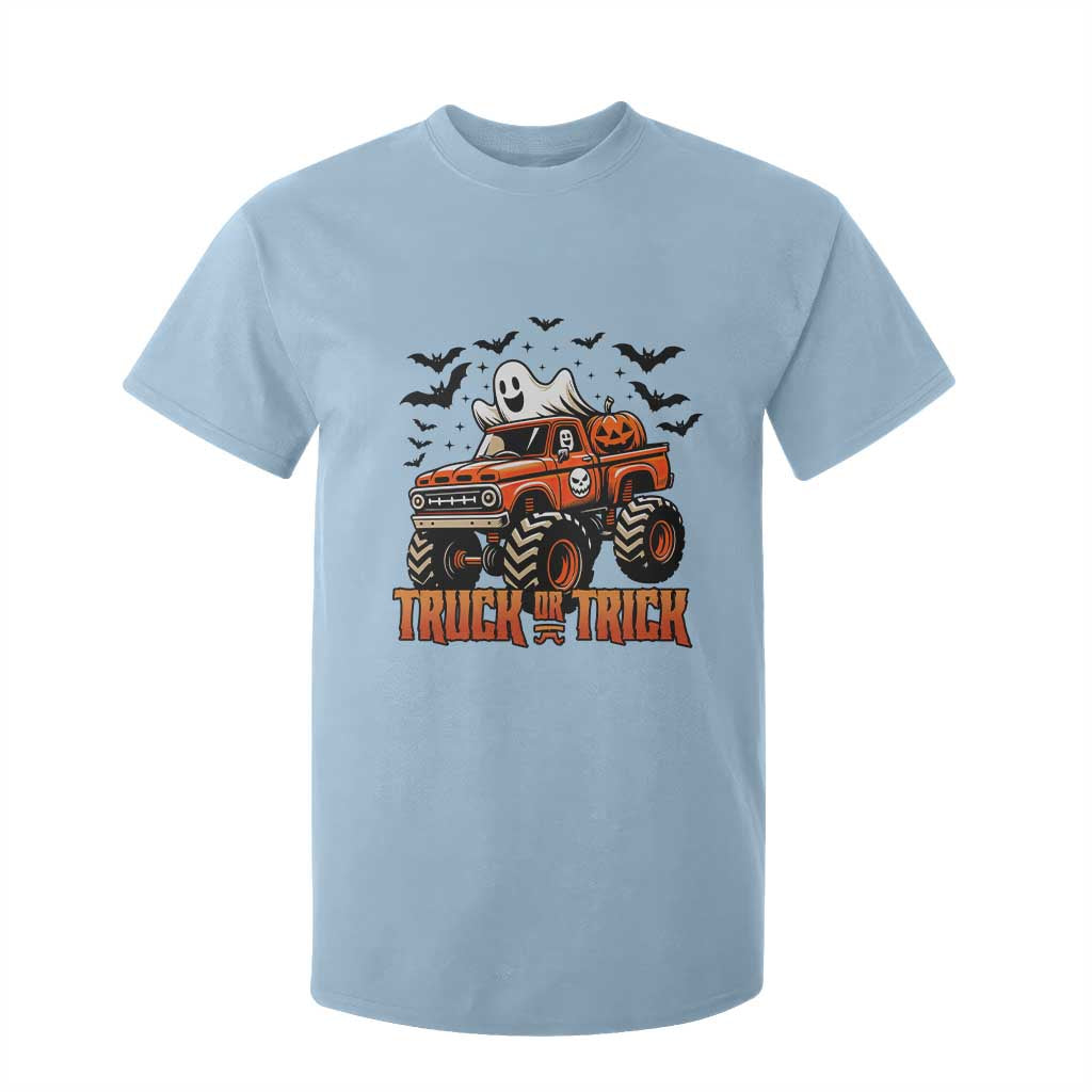 Truck Or Treat Ghost Racing T Shirt For Kid Funny Halloween Monster Truck Lover TS12 Light Blue Print Your Wear