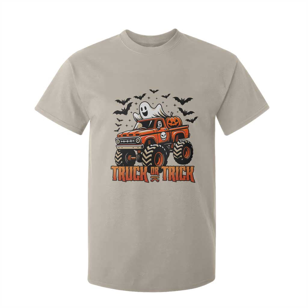 Truck Or Treat Ghost Racing T Shirt For Kid Funny Halloween Monster Truck Lover TS12 Sand Print Your Wear