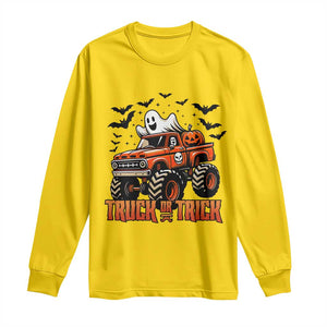Truck Or Treat Ghost Racing Long Sleeve Shirt Funny Halloween Monster Truck Lover TS12 Daisy Print Your Wear