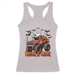 Truck Or Treat Ghost Racing Racerback Tank Top Funny Halloween Monster Truck Lover TS12 Ice Gray Print Your Wear