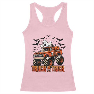 Truck Or Treat Ghost Racing Racerback Tank Top Funny Halloween Monster Truck Lover TS12 Light Pink Print Your Wear